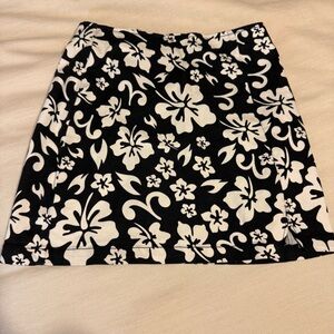 Floral Black and White Skirt